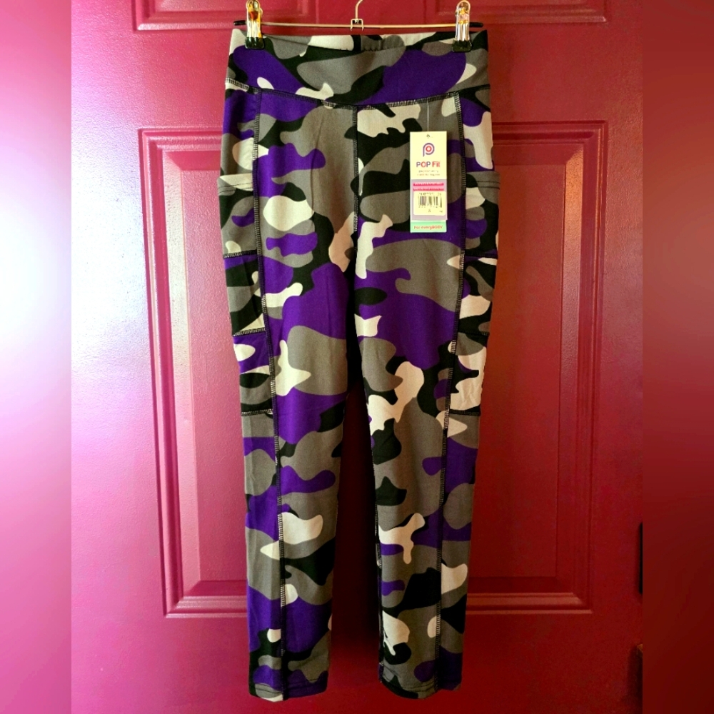 Pop Fit Purple Camouflage Leggings